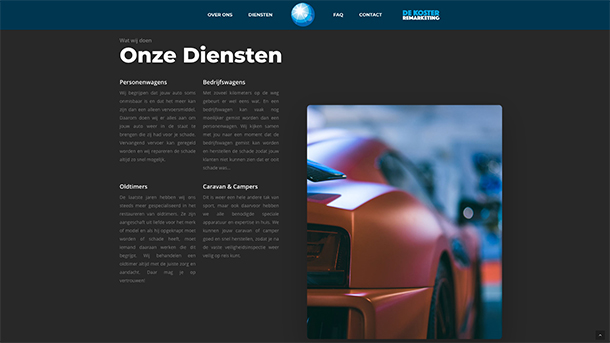 digibastards - webdevelopment - portfolio - Autoschadeherstel - De Koster