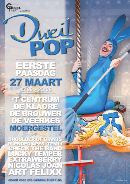 Poster voor muziekfestival in 3 café's (NL)